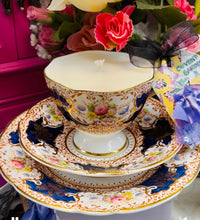 Load image into Gallery viewer, Stunning Vintage Salisbury ‘IMARI’ Tudor Shape Soy Scented Teacup trio set