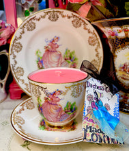 Load image into Gallery viewer, Stunning Pink & Gold ‘Miss Pinky’ Teacup Trio Soy Candle