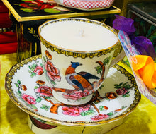 Load image into Gallery viewer, Stunning Art Deco Exotic Bird Coffee cup Soy Candle