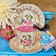 Load image into Gallery viewer, Beautiful 1930’s Gold Chintz pink Miss Dainty Teacup Soy Candle