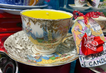 Load image into Gallery viewer, Beautiful Art Deco Crinoline Lady Teacup scented Soy candle