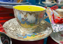 Load image into Gallery viewer, Beautiful Art Deco Crinoline Lady Teacup scented Soy candle