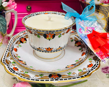 Load image into Gallery viewer, Art Deco Hand painted Melba Teacup Trio Soy Candle