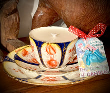 Load image into Gallery viewer, Antique 1889 Stanley ‘Tulips’ Teacup Soy Candle Trio Set