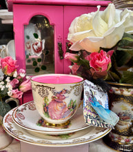 Load image into Gallery viewer, Stunning Pink & Gold ‘Miss Pinky’ Teacup Trio Soy Candle