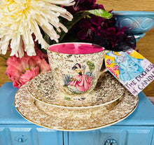 Load image into Gallery viewer, Beautiful 1930’s Gold Chintz pink Miss Dainty Teacup Soy Candle