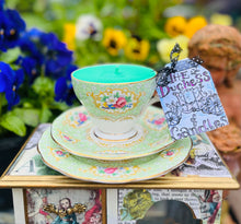 Load image into Gallery viewer, 1950s Queen Anne Gainsborough Teacup Scented Soy teacup trio