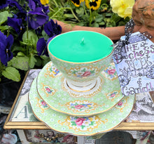 Load image into Gallery viewer, 1950s Queen Anne Gainsborough Teacup Scented Soy teacup trio