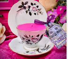 Load image into Gallery viewer, Elegant 1960s Royal Albert ‘Queens Messenger’ White Rose Teacup Soy Scented Candle