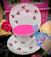 Load image into Gallery viewer, Vintage Colclough Ditsy roses Teacup Soy Candle Trio Set
