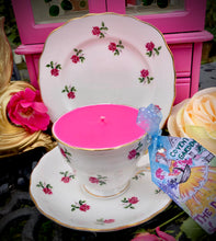 Load image into Gallery viewer, Vintage Colclough Ditsy roses Teacup Soy Candle Trio Set