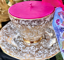Load image into Gallery viewer, Royal Imperial Gold Chintz Coffee cup Soy scented Candle