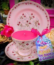 Load image into Gallery viewer, Royal Tuscan ‘Charmaine’ baby pink Vintage teacup Soy Candle trio set