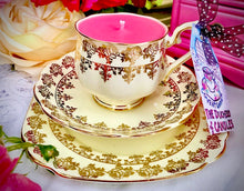 Load image into Gallery viewer, Exquisite Royal Albert Gold Chintz Fleur de Lys Teacup Trio
