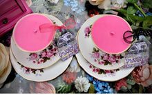Load image into Gallery viewer, PAIR of Queen Anne Rose Bouquet trio sets with scented soy candles