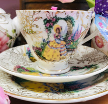 Load image into Gallery viewer, Lovely Vintage ‘Garden House’ lady in bonnet Teacup scented soy candle set