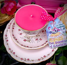 Load image into Gallery viewer, Royal Tuscan ‘Charmaine’ baby pink Vintage teacup Soy Candle trio set