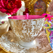 Load image into Gallery viewer, Beautiful Royal Vale Gold Chintz Teacup Soy scented candle