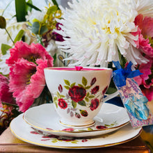 Load image into Gallery viewer, Beautiful 1960s  ‘ Red roses Teacup trio Scented Soy Candle
