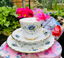 Load image into Gallery viewer, Beautiful Royal Stafford Blue Floral Tea Cup soy Candle
