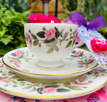 Load image into Gallery viewer, Stunning Wedgwood ‘Hathaway Rose’ Teacup Trio scented Soy Candle
