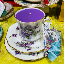 Load image into Gallery viewer, Stunning Collector’s Hammersley Violets Teacup trio Soy Candle
