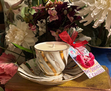 Load image into Gallery viewer, Lovely Gold &amp; White Swirl demitasse coffee cup
