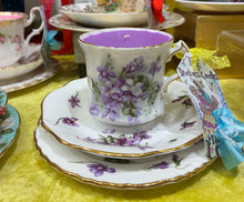Load image into Gallery viewer, Stunning Collector’s Hammersley Violets Teacup trio Soy Candle
