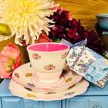 Load image into Gallery viewer, Vintage Ditsy Rose Colclough  teacup Trio Soy Candle
