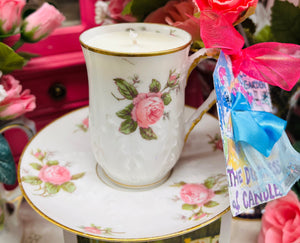 Beautiful 1915 Antique French Chocolate small cup Soy Candle