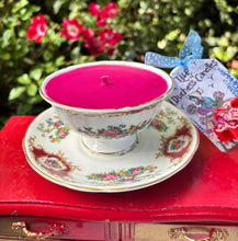 Load image into Gallery viewer, Beautiful Red Broadway Coalport English Teacup scented Soy Candle
