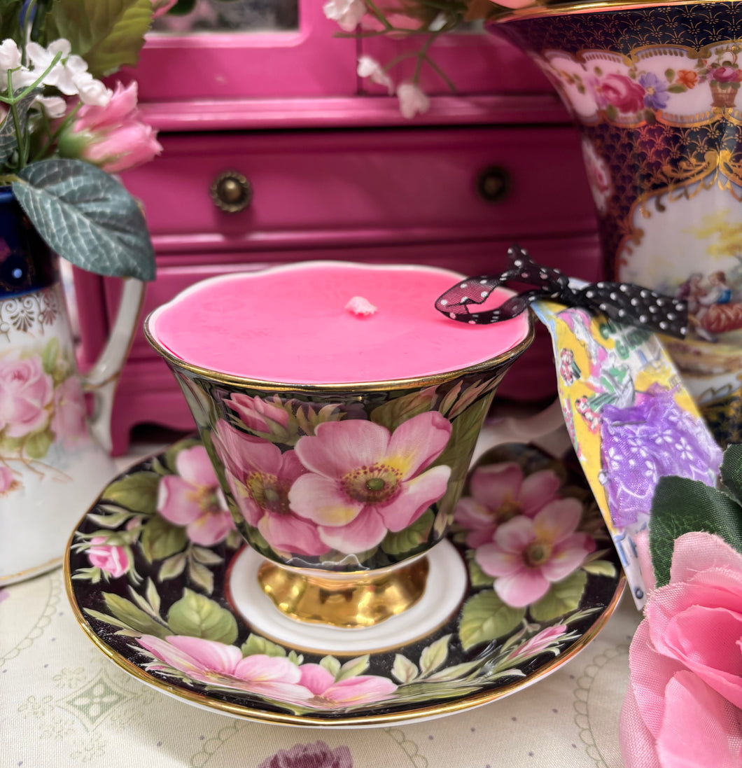 Stunning Royal Albert Provincial Flowers Prairie Rose scented Soy teacup