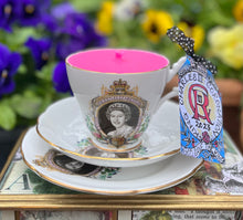 Load image into Gallery viewer, Beautiful Vintage Queen Elizabeth Teacup trio scented soy candle
