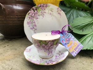 Royal Standard ‘ Wisteria’ Soy scented teacup Candle  trio set