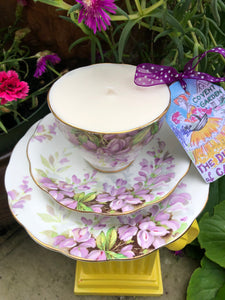 Royal Standard ‘ Wisteria’ Soy scented teacup Candle  trio set