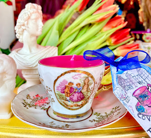 Vintage ‘Romeo & Juliet’ Coffee cup Soy Scented Teacup Candle Trio Set