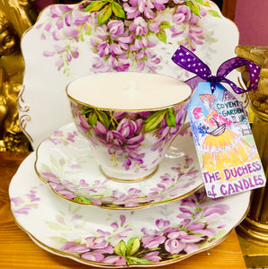 Royal Standard ‘ Wisteria’ Soy scented teacup Candle  trio set