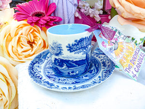 Spode coffee cup & saucer blue Italian Scenes