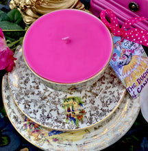 Load image into Gallery viewer, Beautiful ‘ Crinoline Lady’ 1930s Art Deco Antique Gold chintz Teacup scented Soy Candle
