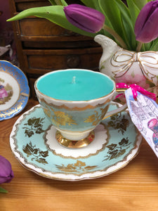 Gorgeous Gladstone Turquoise coffee cup Soy scented Vegan candle