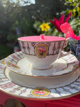 Load image into Gallery viewer, Stunning ‘Aynsley’ Cameo &amp; flowers Antique Teacup Trio Soy scented Candle
