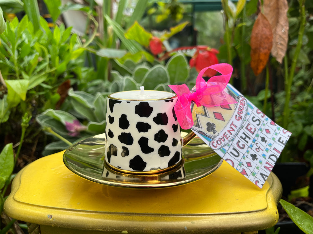Modern Animal Print black & White Expresso Cup soy Candle