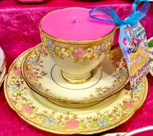 Load image into Gallery viewer, Elegant 1930s Art Deco Gold Brocade ‘Royal Grafton Teacup Scented Soy Candle
