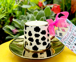 Modern Animal Print black & White Expresso Cup soy Candle