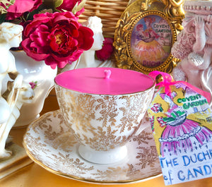 Beautiful Royal Vale Gold Chintz Teacup Soy scented candle