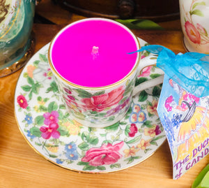 Beautiful Crown Staffordshire ‘One thousand Flowers’ coffee cup Soy Vegan candle
