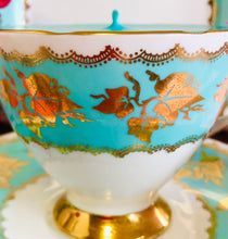 Load image into Gallery viewer, Stunning Vintage Turquoise ‘Gladstone’ Soy Scented Teacup trio set
