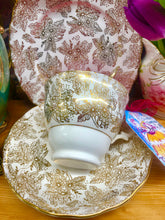 Load image into Gallery viewer, Pretty 1940s Colclough Gold Leaf Chintz Soy scented Teacup
