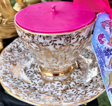 Load image into Gallery viewer, Royal Imperial Gold Chintz Coffee cup Soy scented Candle

