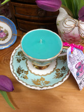 Load image into Gallery viewer, Gorgeous Gladstone Turquoise coffee cup Soy scented Vegan candle
